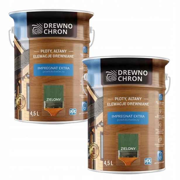 Sada Drewnochron Extra 2x4,5L Impregnat Na Dřevo Zelená 9L