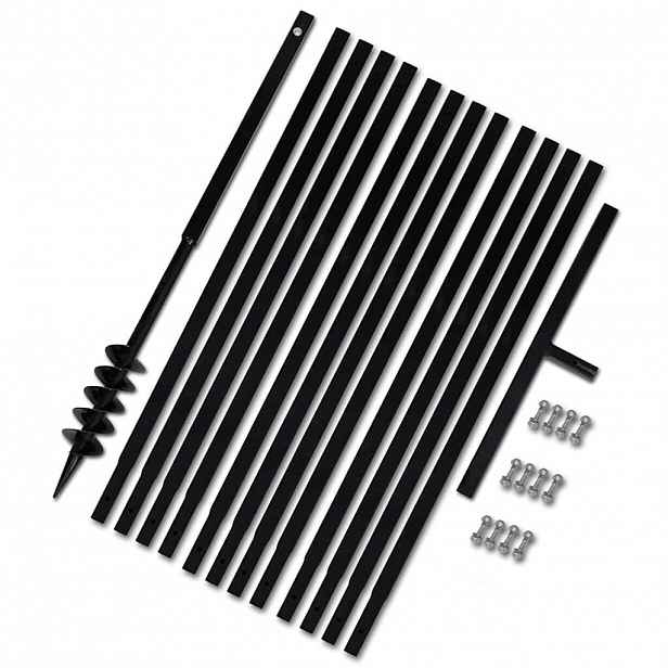 vidaXL Zemní vrták s rukojetí 80 mm, s nástavci 13 m, ocel