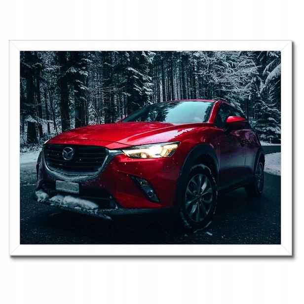 Plakáty v rámu 40x30 Červená Mazda Auto