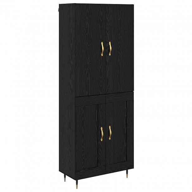 vidaXL Vysoký bufet Černý dub 69,5 x 34 x 180 cm Kompozitní dřevo