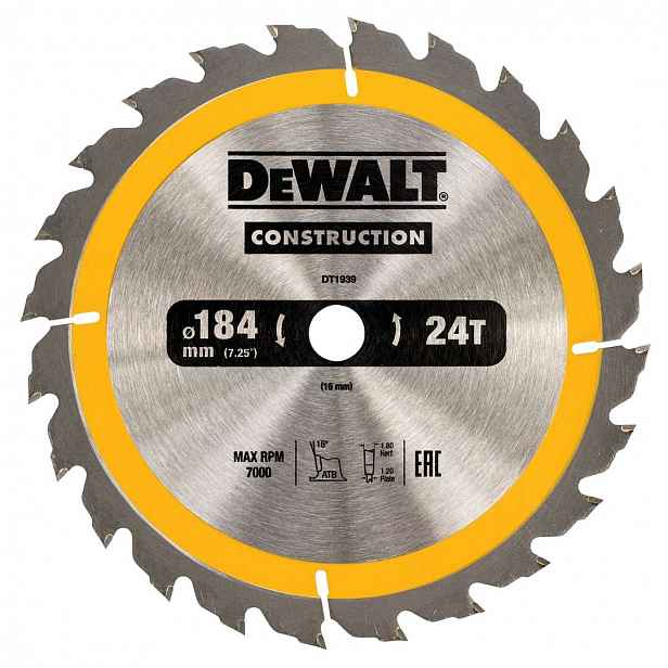 DeWALT - Pilový kotouč 184 x 16 mm, 24 zubů DT1939