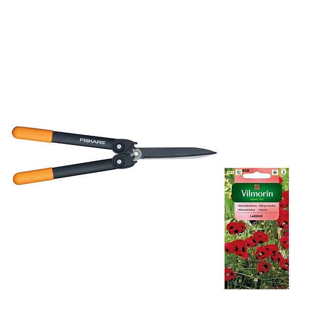 Fiskars Powergear HS72 Nůžky na stříhání živého plotu keřů +dárek semena