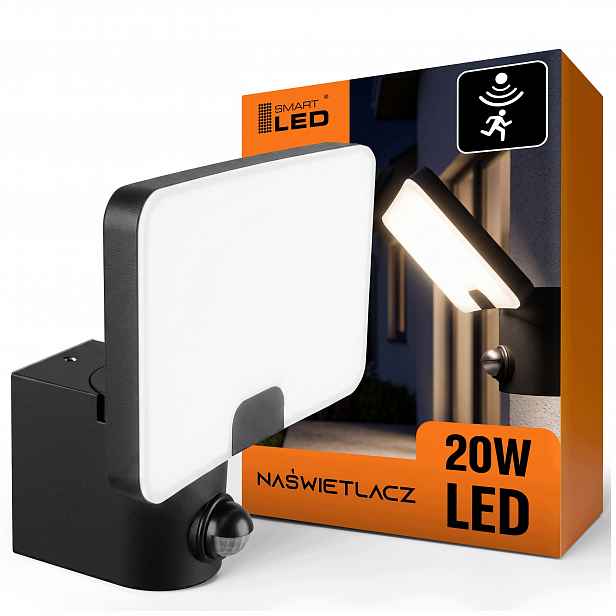 Halogenový Led reflektor 20W Fasádní lampa Pir senzor pohybu IP65 Cct