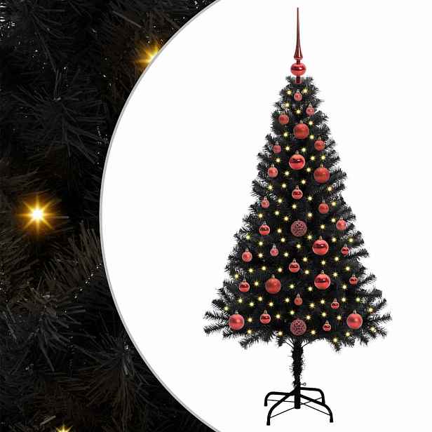 vidaXL Vánoční stromeček Černá 120 cm PVC