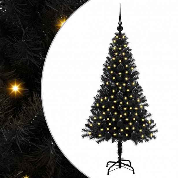 vidaXL Vánoční stromeček Černá 120 cm PVC