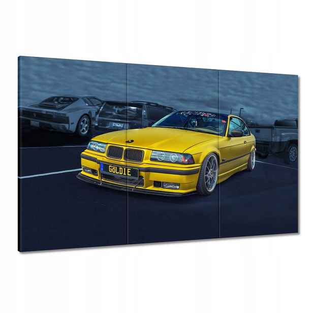 Obrazy 120x80 Zlatý automobil Bmw Auto