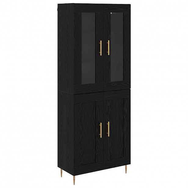 vidaXL Vysoký bufet 2 ks Černý dub 69,5 x 34 x 180 cm Kompozitní dřevo