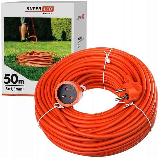 Prodlužovací Kabel 50 m 3x1,5 mm 1x 230 V oranžový pro stavební sekačku