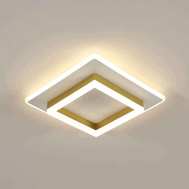 Stropní Led svítidlo Plafon 30W Čtvercové Bílo-Zlaté 4500K 30 cm Comely