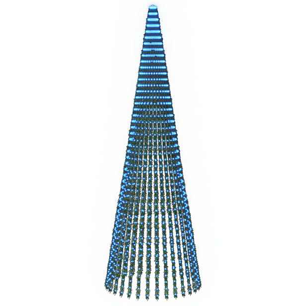 vidaXL LED vánoční strom 470 cm 1504 LED Modrá Ocel Zelená
