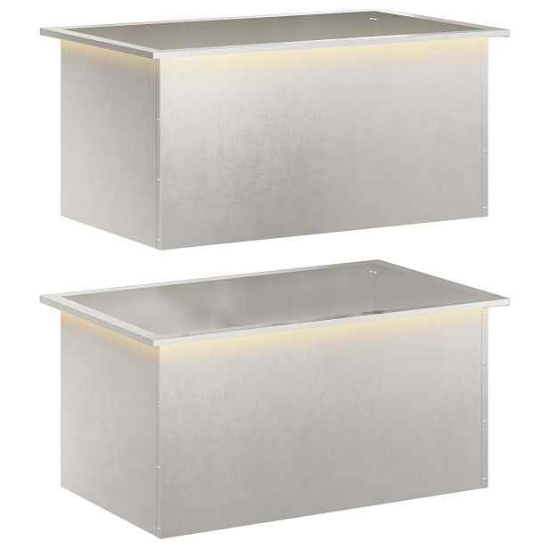 vidaXL Zahradní truhlík s LED osvětlením 2 ks Stříbrná 50 × 80 × 48 cm