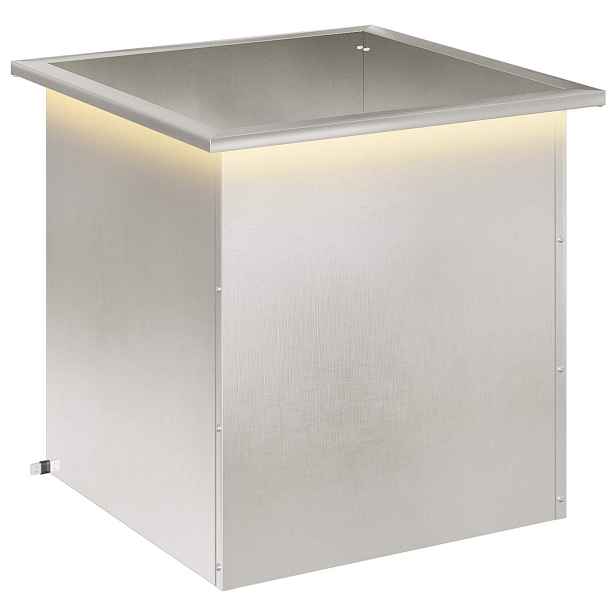 vidaXL Zahradní truhlík s LED osvětlením Stříbrná 50 × 50 × 48 cm