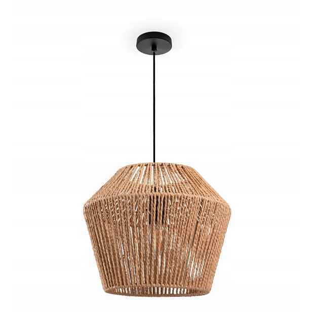Závěsná lampa do jídelny Pinto E27, boho papír, ratan
