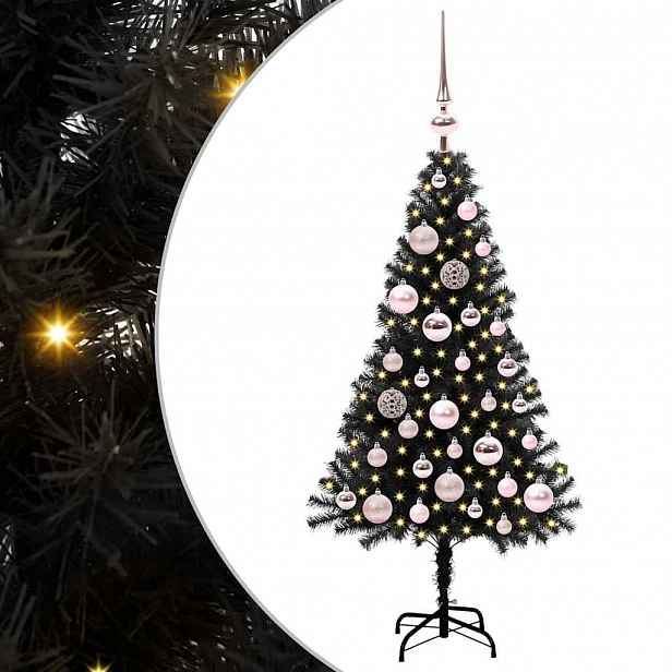 vidaXL Vánoční stromeček Černá 120 cm PVC