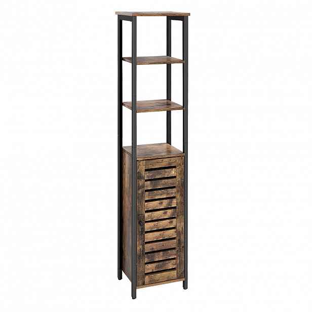 Boxxx REGÁL, hnědá, černá, uhlíková ocel, 37/167/30 cm