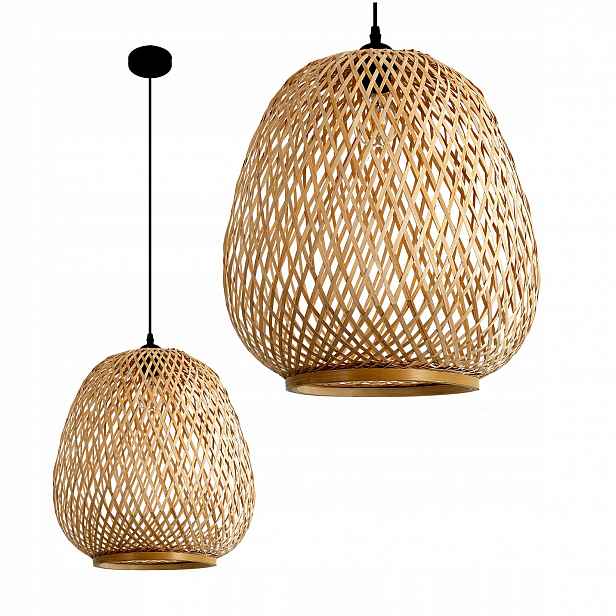 Dekorativní závěsná lampa Boho Bambusová Přírodní Stropní 1xE27