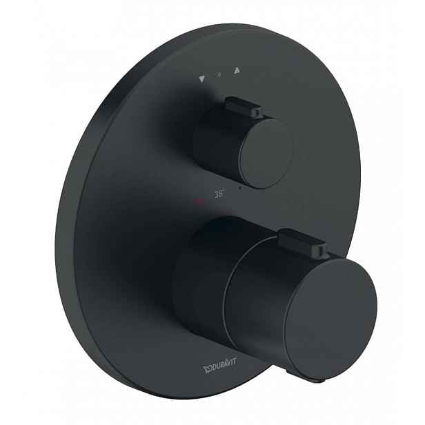 Duravit - Termostatická baterie pod omítku, pro 2 spotřebiče, matná černá TH4200014046