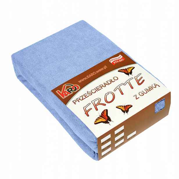 Froté prostěradlo s gumou 200x220 modré 028 Karo