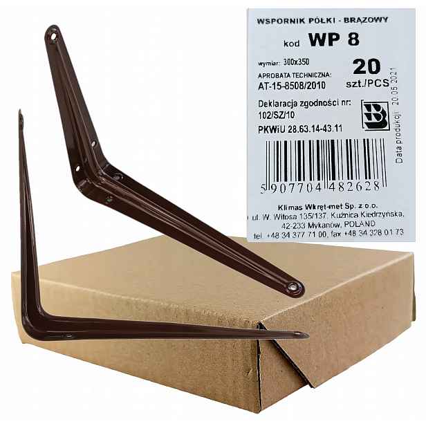 Konzole na polici 300 x 350 hnědá WP-8BR 20 kusů