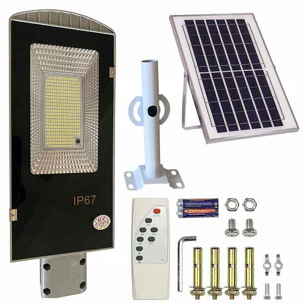 Zahradní lampa Solární Lampa na sloupek Silná 300 W Pouliční panel 299 Led