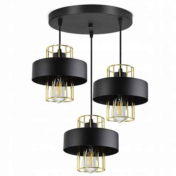 Závěsná lampa Lustr Stropní Svítidlo Černá Bílá Loft