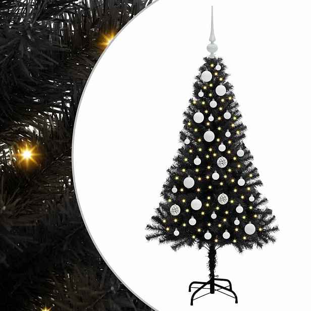 vidaXL Vánoční stromeček Černá 120 cm PVC