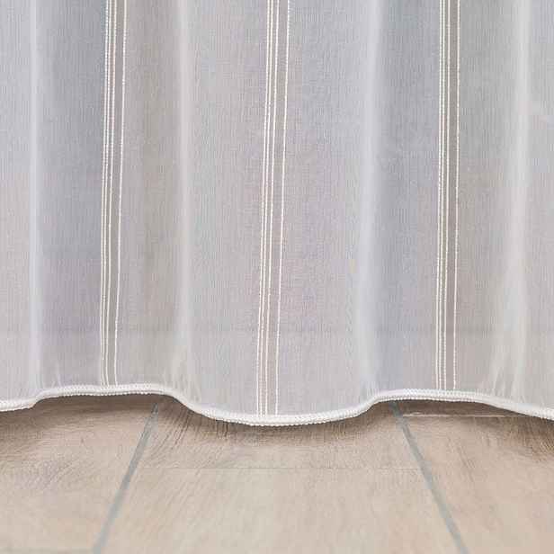 600x240 Záclona voál batist Elegantní bílá se zlatem hotová závaží páska