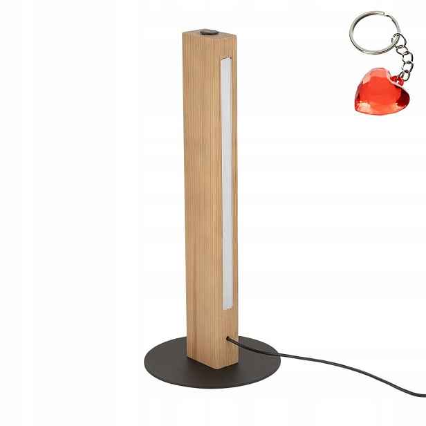 Noční Lampa Stolní dřevěná Teo černá kovová Led kabinet 17 cm Tk Lighting