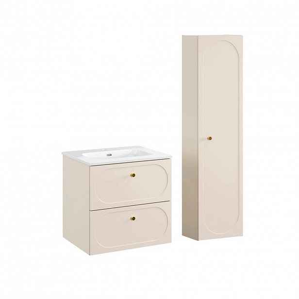 Petits-meubles KOUPELNOVÝ NÁBYTEK 60.2cm Sanae 2er-Set Pískově béžová