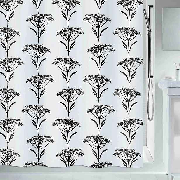 Spirella sprchový závěs Nature Design, motiv květin, bílý, 180 x 200 cm, po