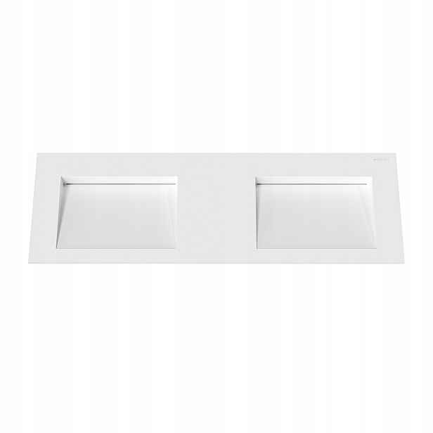 Umyvadlo Alveria Solid Surface Bílá s lineárním odtokem, dvojité, 140 cm
