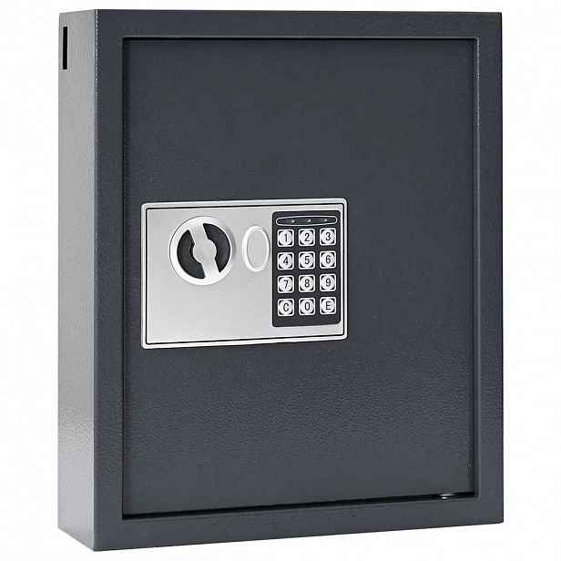 vidaXL Digitální trezor se zámkem Tmavě šedá 30 x 10 x 36,5 cm Ocel