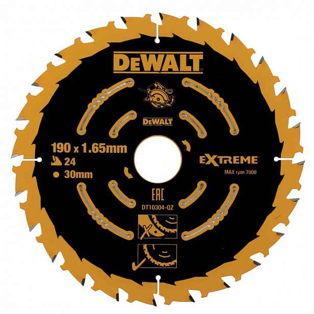DeWALT - Pilový kotouč 190 x 30 mm, 24 zubů DT10304