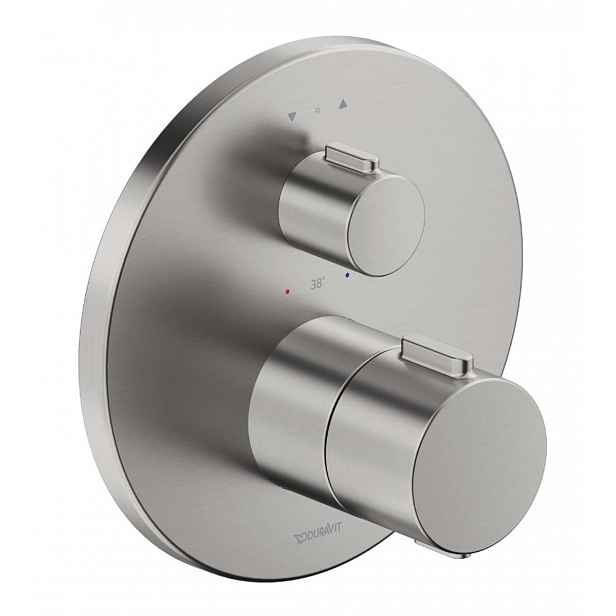 Duravit - Termostatická baterie pod omítku, pro 2 spotřebiče, kartáčovaný nerez TH4200014070