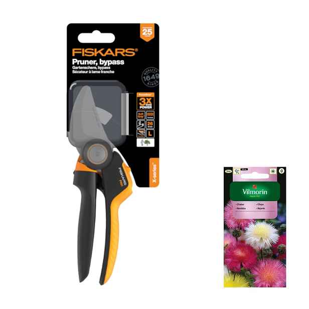Fiskars X-series P961 Zahradní nůžky jednoruční +dárek semena