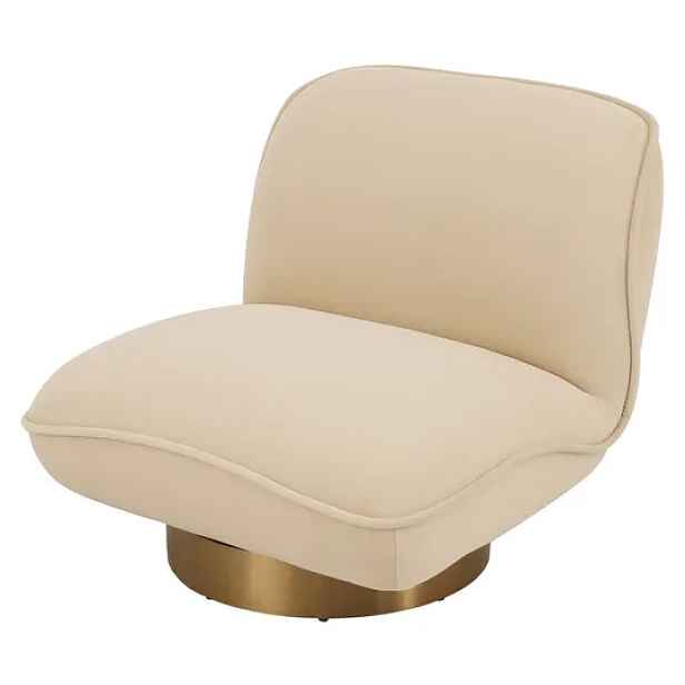 LivinHill Designové křeslo Nua velur béžové/zlaté