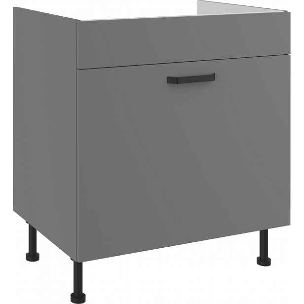 Spodní skříňka pod dřez Nessa 80 ZL 1S BB - Premium Box Barva korpusu: Antracit, Barva dvířek: Antracit