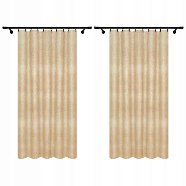 Tunelové Záclony 140x260 CM 2 Kusy Řasící Páska Béžová Závěs