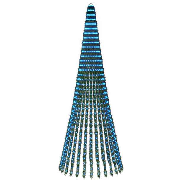 vidaXL LED vánoční strom 370 cm 1008 LED Modrá Ocel Zelená