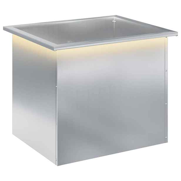 vidaXL Zahradní truhlík s LED osvětlením Stříbrná 50 x 60 x 48 cm