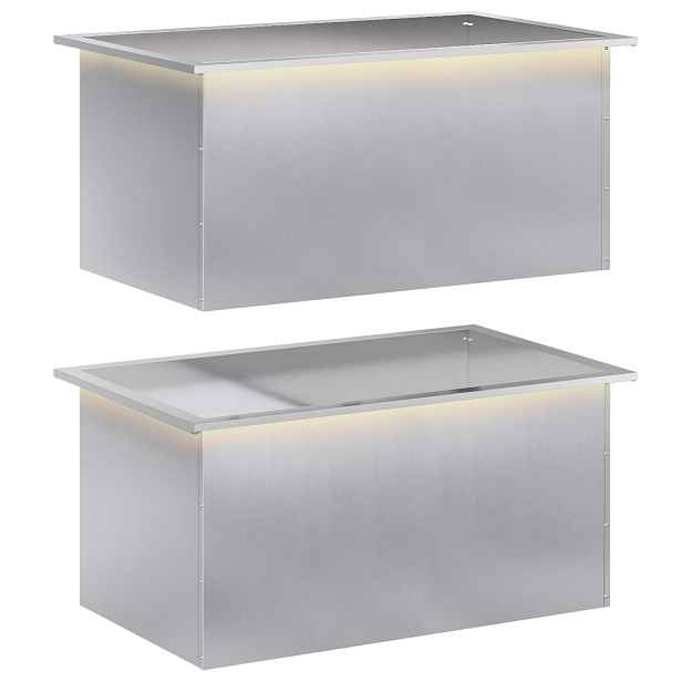 vidaXL Zahradní truhlík s LED osvětlením 2 ks Stříbrná 50 × 80 × 48 cm