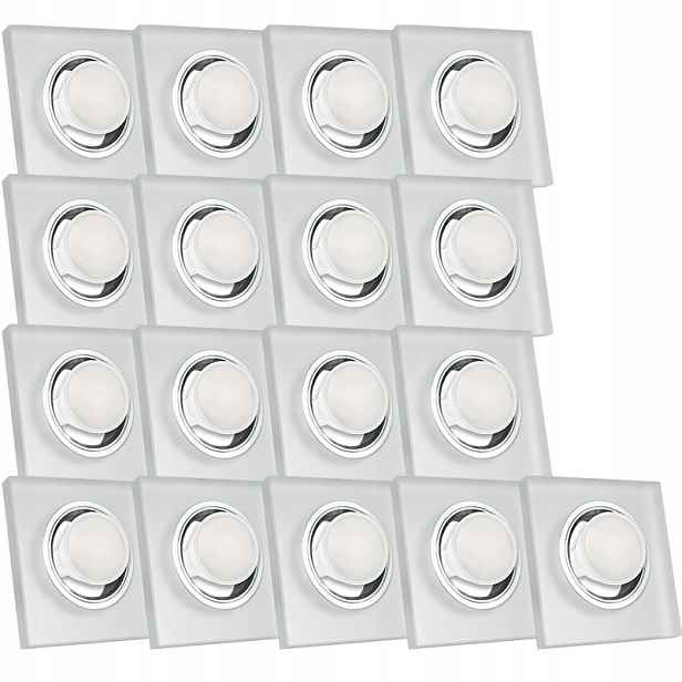 17X Skleněná Zapuštěná Lampa Námraza Kolo Silné Sklo Žárovka 10W