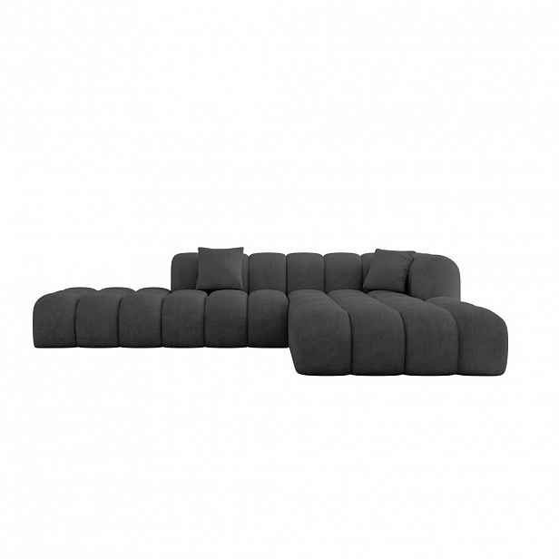 ALTDECOR ROHOVÁ SEDACÍ SOUPRAVA s otomanem vpravo OLEA-L2 – 289 × 176 × 71 cm antracitová