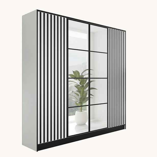 Kier Furniture ŠATNÍ SKŘÍŇ EDEN 4D v3 - 206,4x205x39 cm - Bílá