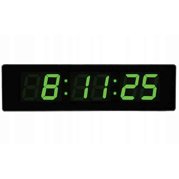 Velké Čitelné Zelené Led Hodiny Jvd DH4813.2 Číslice 7,5 cm Stopky Časovač