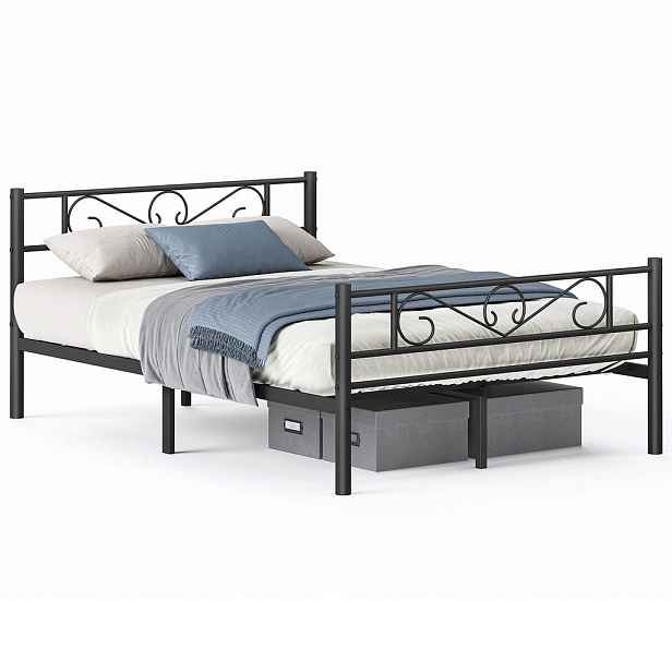 Boxxx KOVOVÁ POSTEL, 140/200 cm černá