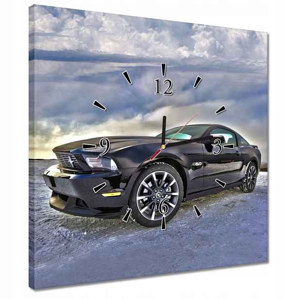 Hodiny 40x40 Ford Mustang na sněhu Auto Klasika vyrobeno v Usa