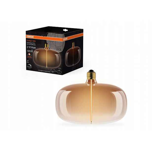 Ledvance hnědá Led žárovka E27 4W Vintage Elipse, teplá bílá