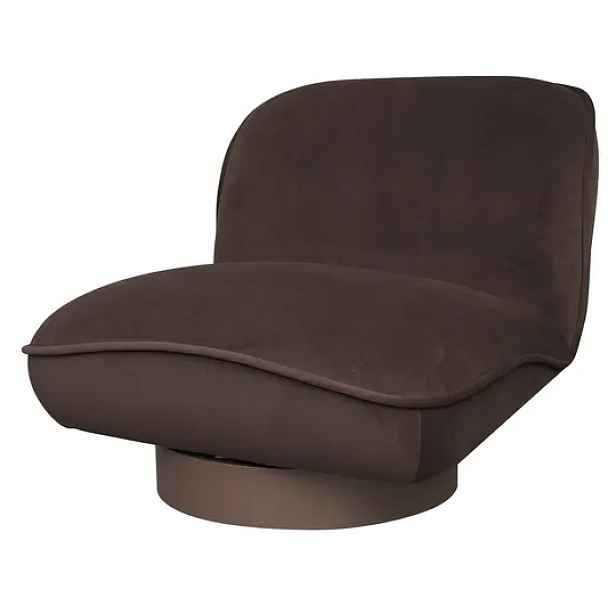 LivinHill Designové křeslo Nua velur hnědé