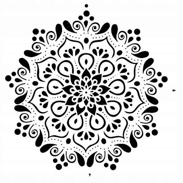 Omítací Malířská Šablona LuxBud Mandala 4d 62x62 cm Vícebarevný dekor